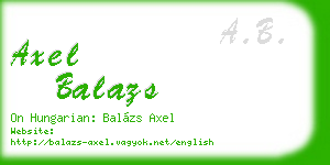 axel balazs business card